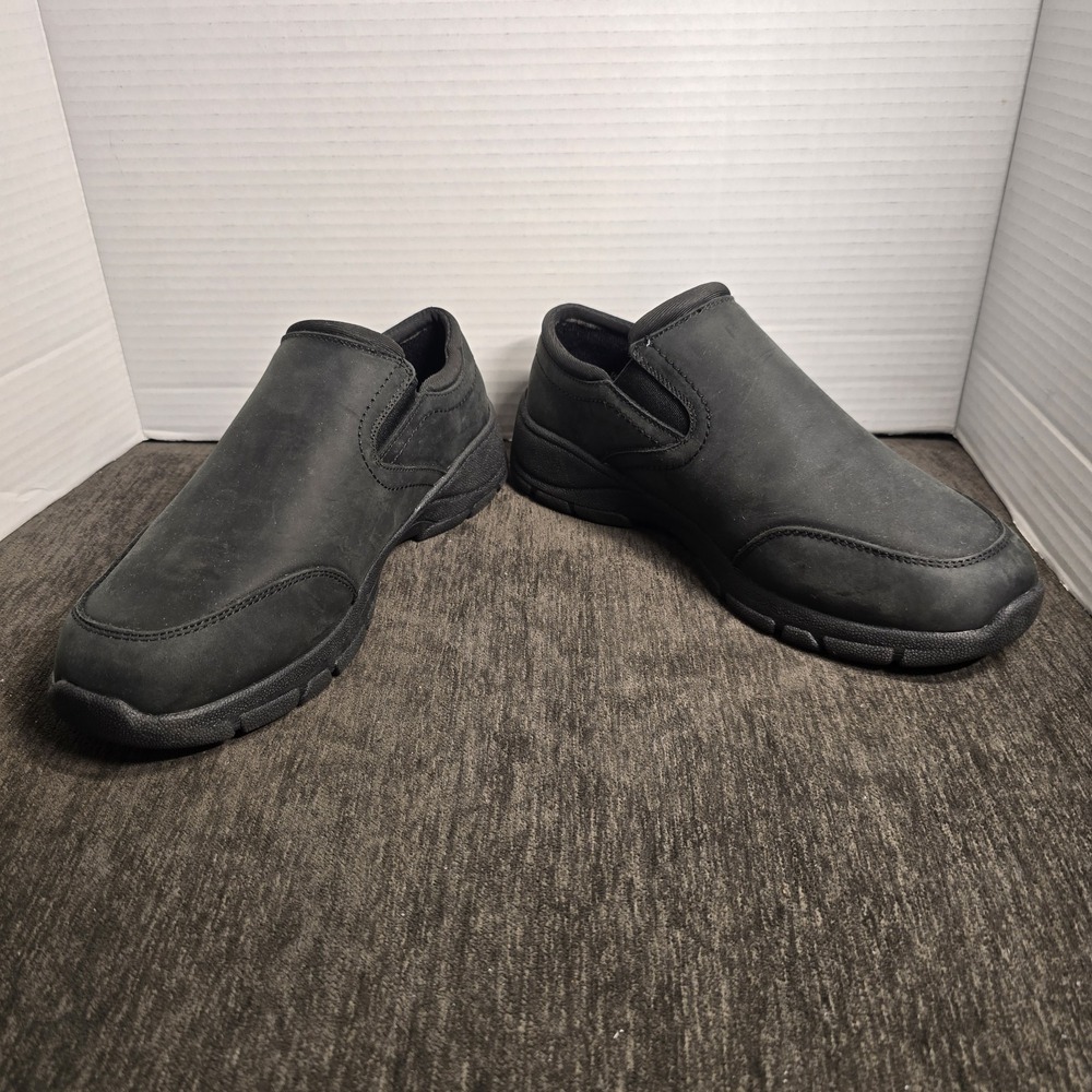 LANDS END Womens‎ Loafer Black Suede Leather Upper Slip On Comfort Size 7.5D